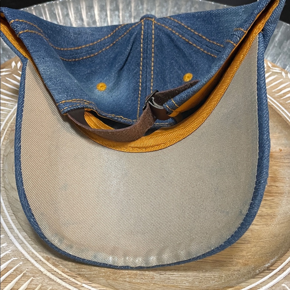 Distressed Denim Cap with Rhinestone 'BOSS' Design - Picture 6 of 10